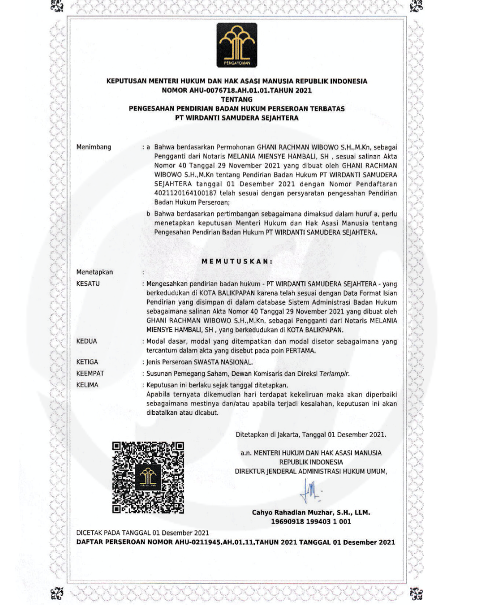 Akta Pendirian